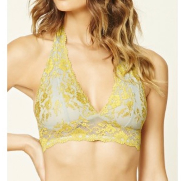 Forever 21 Scalloped Lace Halter Bralette - Picture 1 of 3